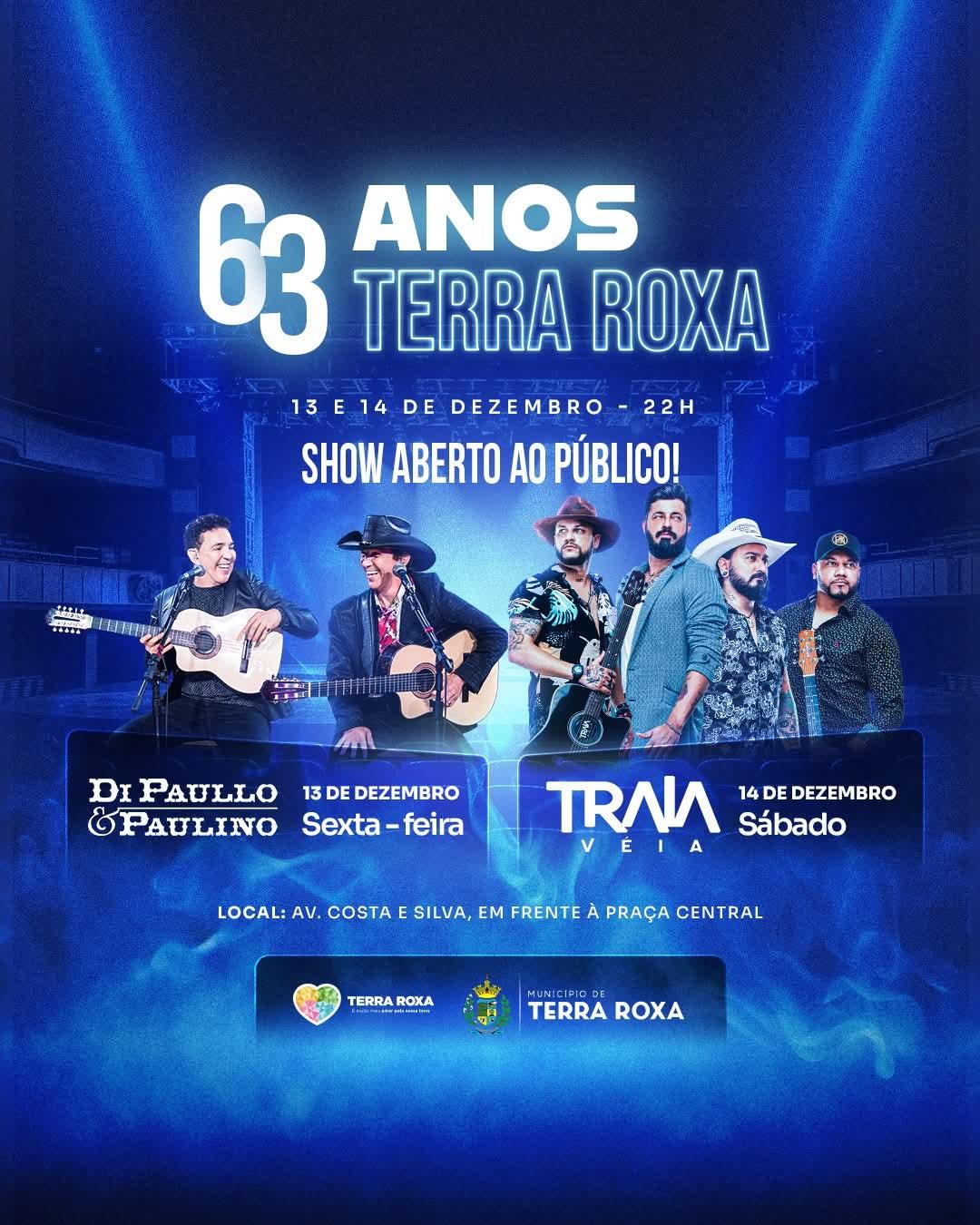 Terra Roxa Celebra 63 Anos com Shows e Programação Especial