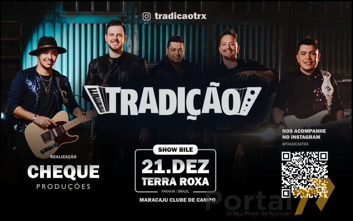 Grupo Tradição traz Show Baile para Terra Roxa no dia 21 de dezembro