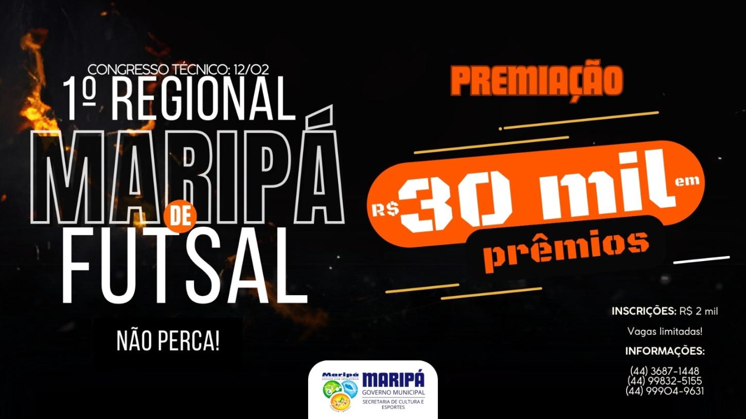 Maripá promove o 1º Regional de Futsal com premiação de R$ 30 mil