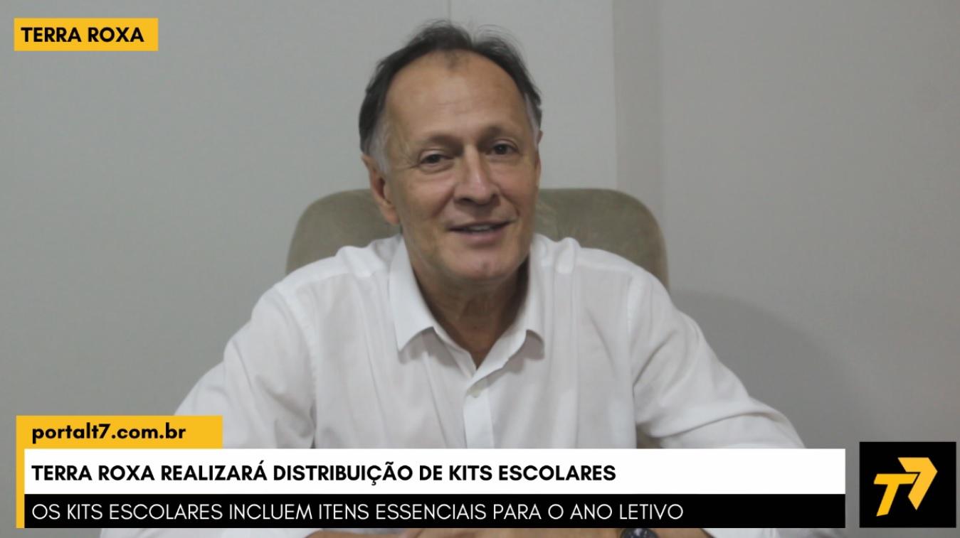 Vídeo - Prefeito  de Terra Roxa Fala Sobre Distribuição de Kits Escolares para Rede Municipal de Ensino