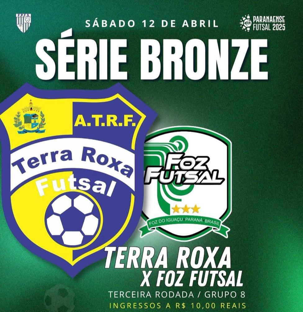 JOGO CONFIRMADO: Terra Roxa Futsal vai em busca de mais uma vitória na Série Bronze do Paranaense 2025!