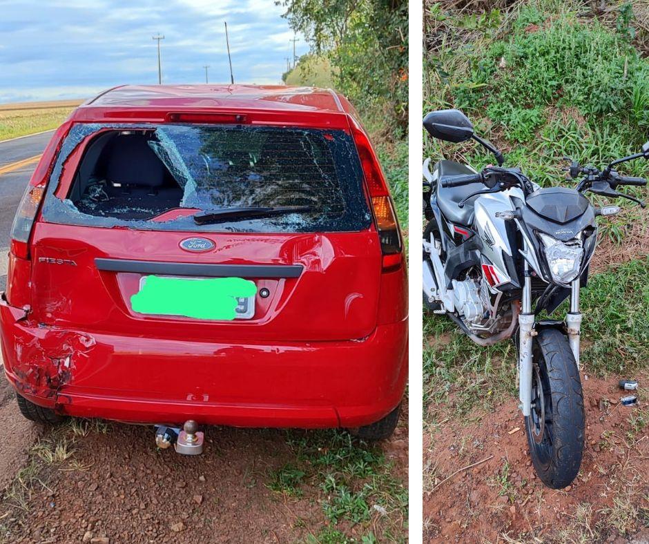 Motociclista fica ferido em acidente entre Palotina e Terra Roxa