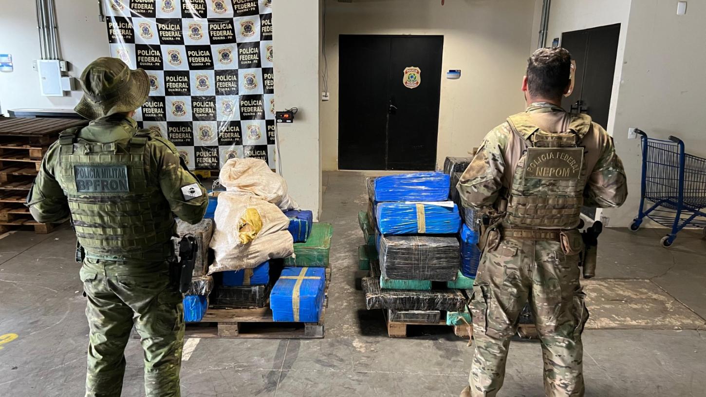Terra Roxa- POLÍCIA FEDERAL e BPFRON realizam apreensão de grande quantidade de maconha