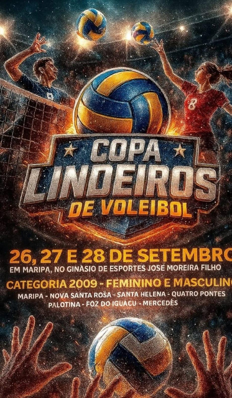 Maripá recebe a Copa Lindeiros de Voleibol nos dias 26, 27 e 28 de setembro