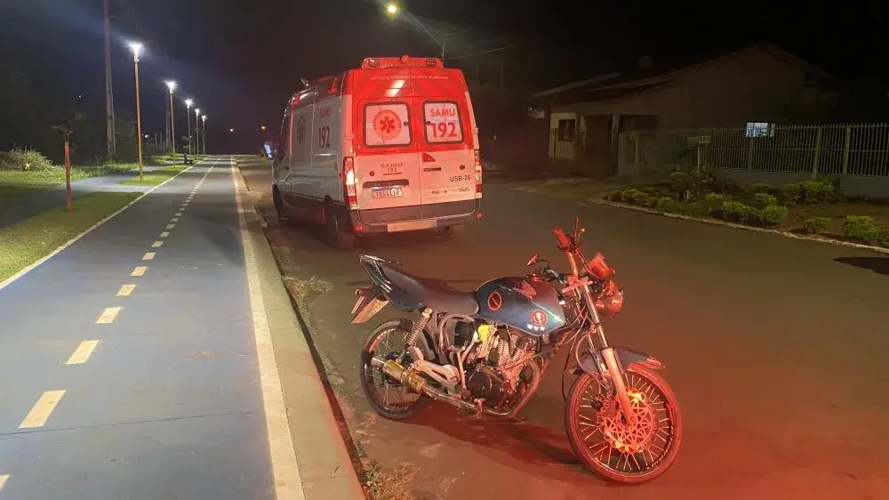 Motociclista foge da polícia e cai durante acompanhamento em Terra Roxa