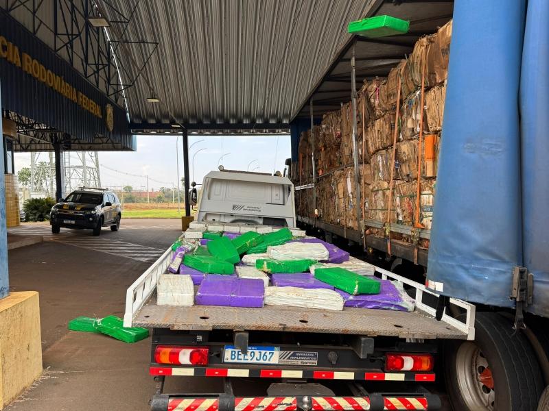 PRF apreende quase 3 toneladas de maconha em carga de papelão em Francisco Alves