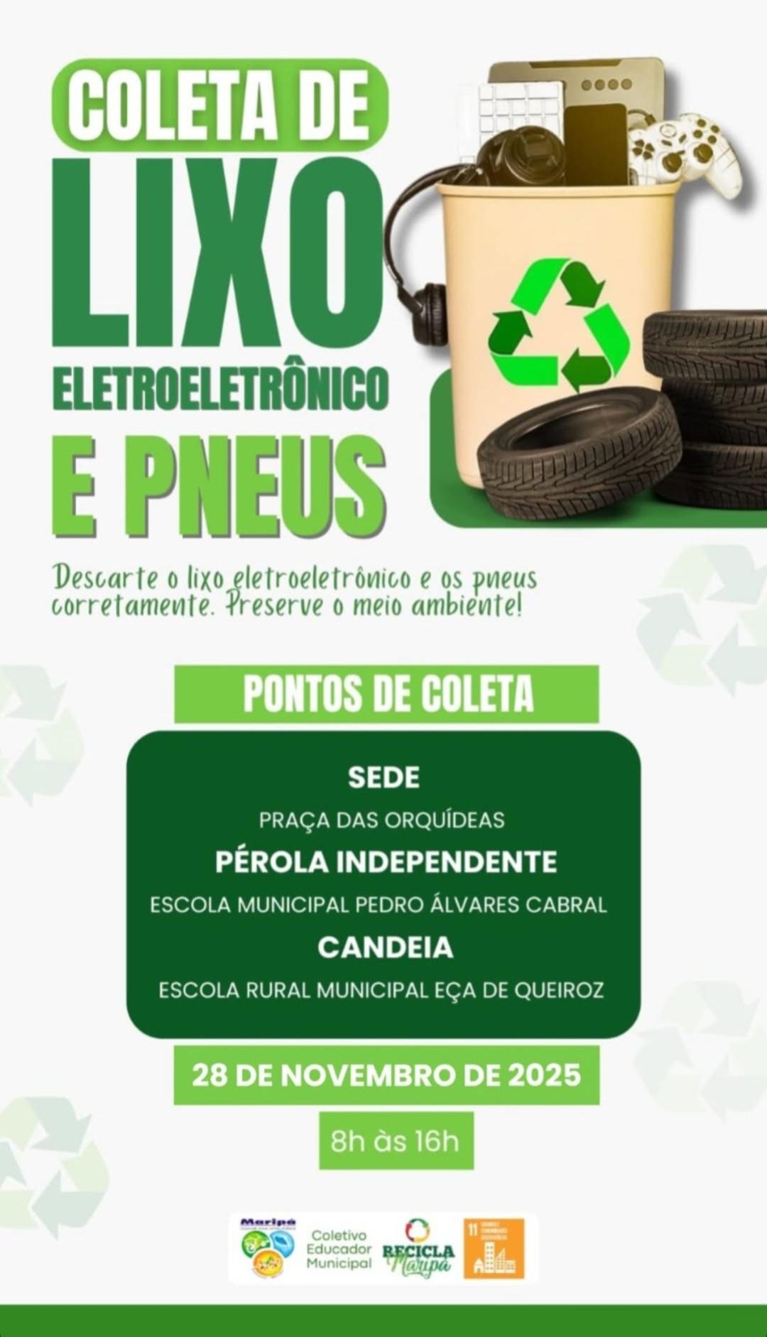 Maripá promove coleta de lixo eletroeletrônico e pneus nesta sexta-feira