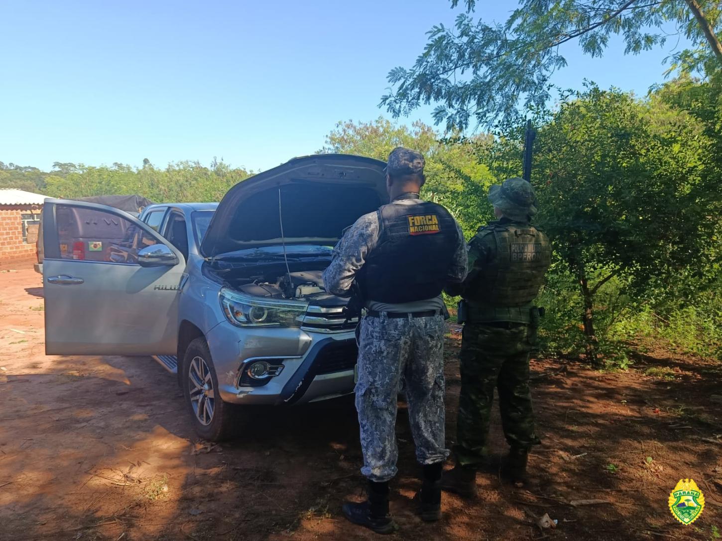 Ação integrada recupera caminhonete furtada em Cascavel na zona rural de Guaíra