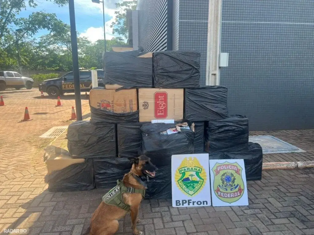 BPFRON e Polícia Federal apreendem carga de cigarros contrabandeados no interior de Mercedes
