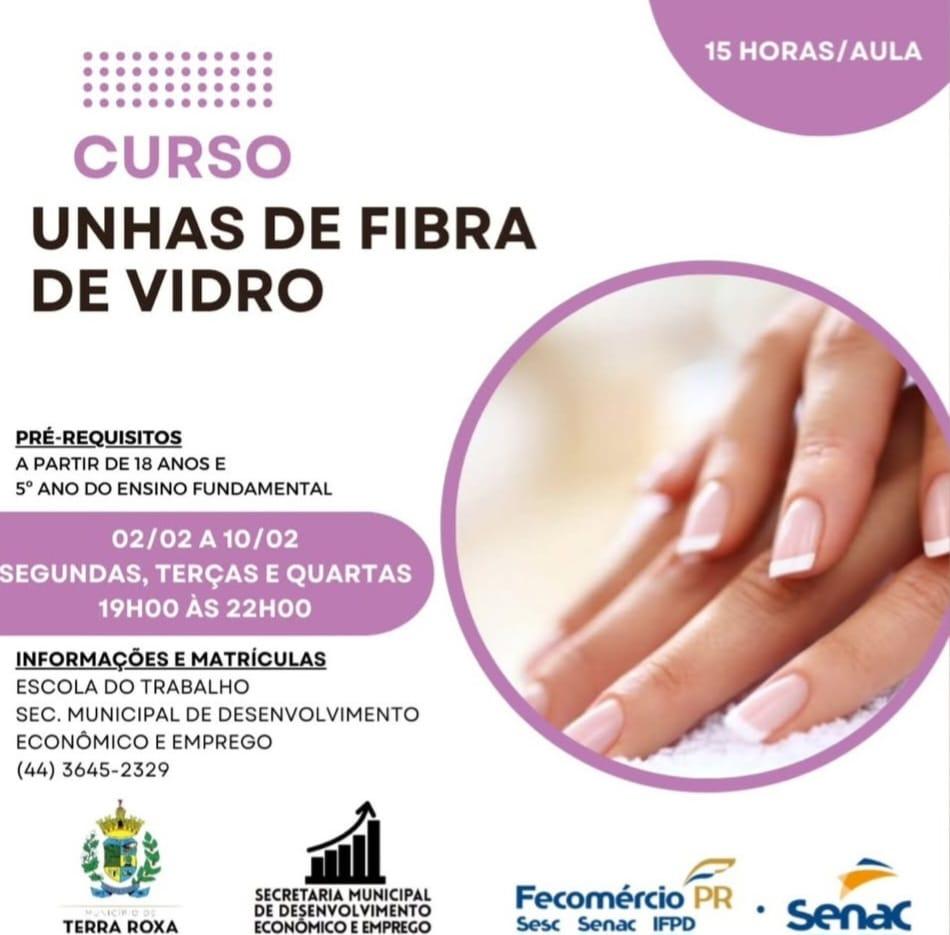 Curso de Unhas de Fibra de Vidro abre inscrições em Terra Roxa