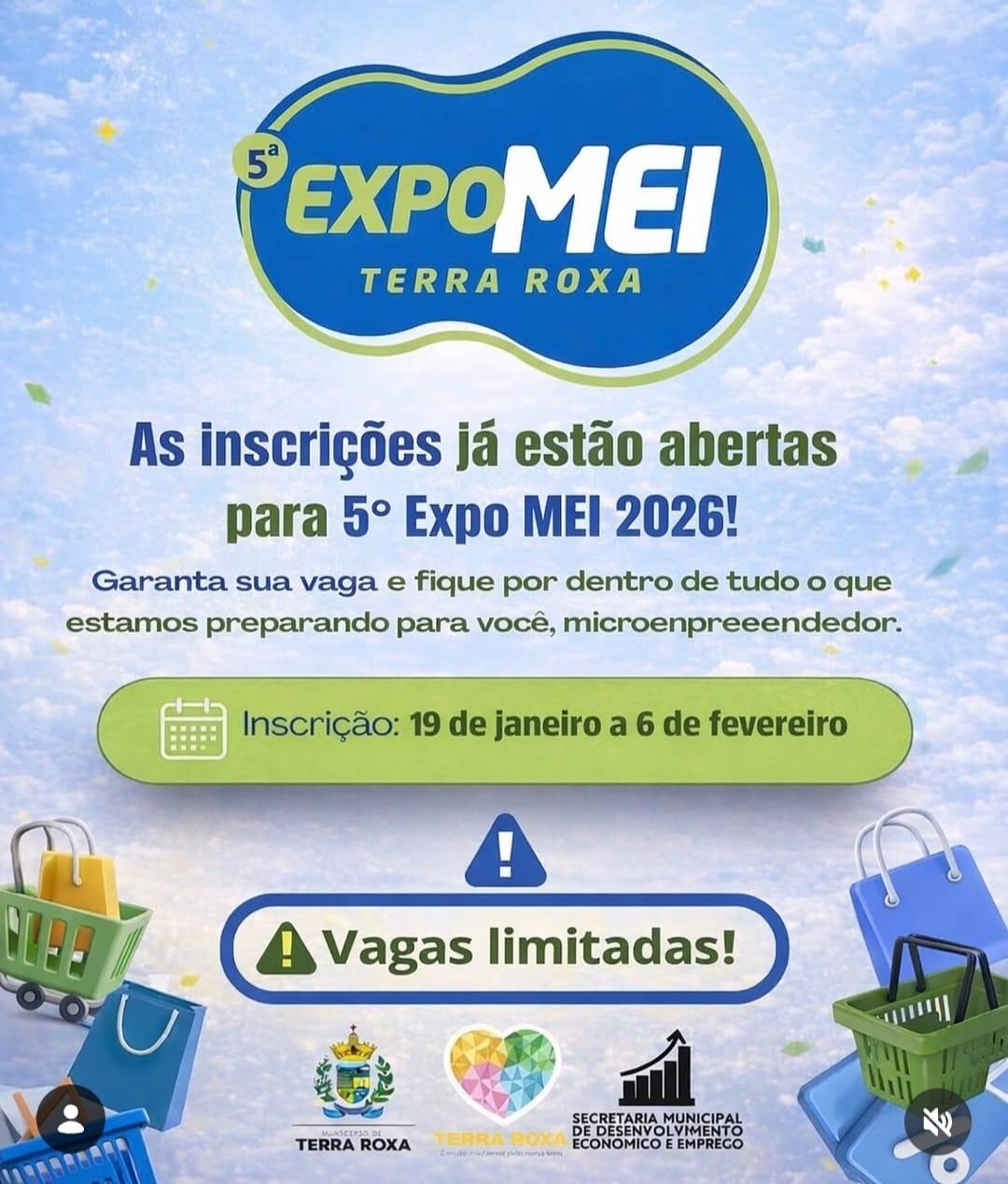 Inscrições abertas para a 5ª Expo MEI Terra Roxa 2026