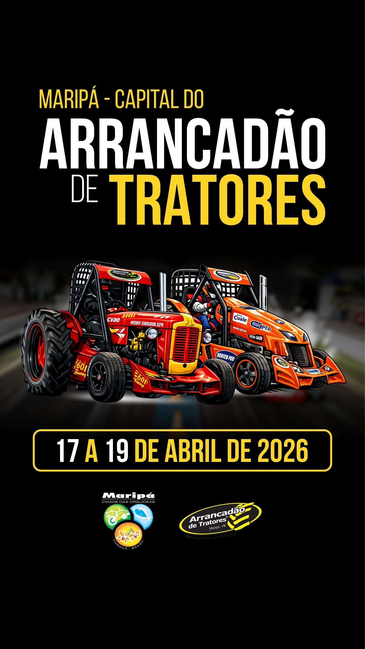 Maripá se prepara para o Arrancadão de Tratores 2026 durante as comemorações dos 36 anos do município