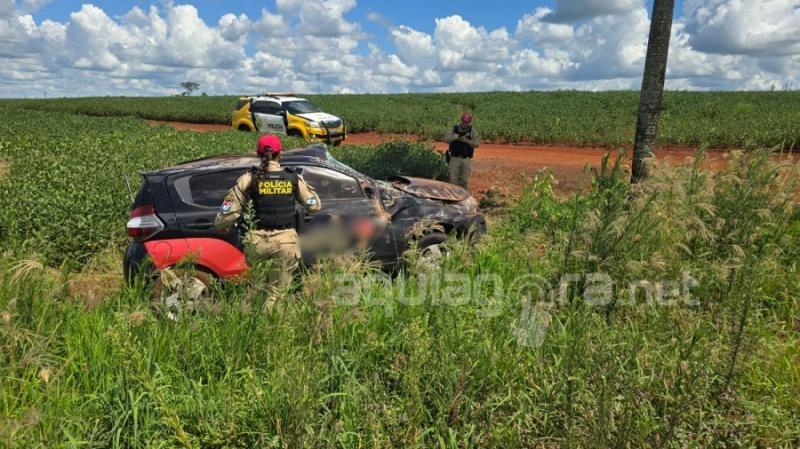 Mulher fica ferida em capotamento entre Marechal Rondon e Nova Santa Rosa