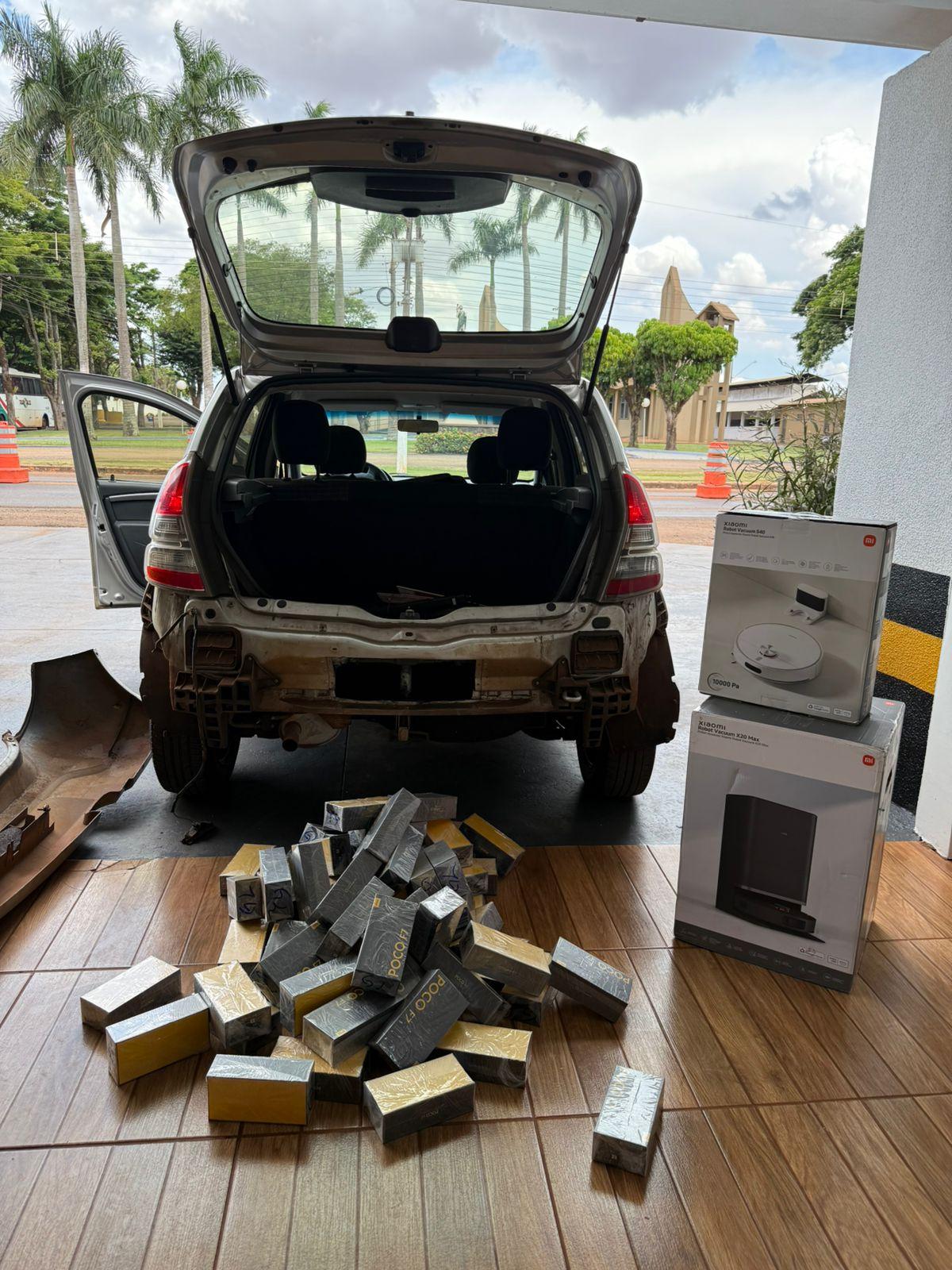 Palotina - ROTAM apreende veículo com celulares de descaminho em compartimento oculto na PR-182