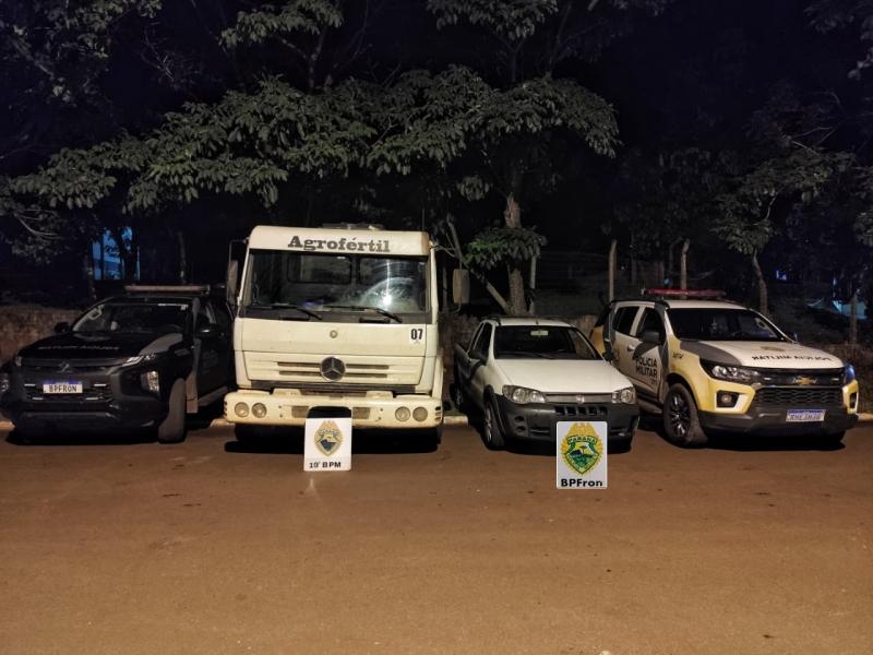 Dois homens são presos e caminhão furtado é recuperado na BR-163 em Guaíra