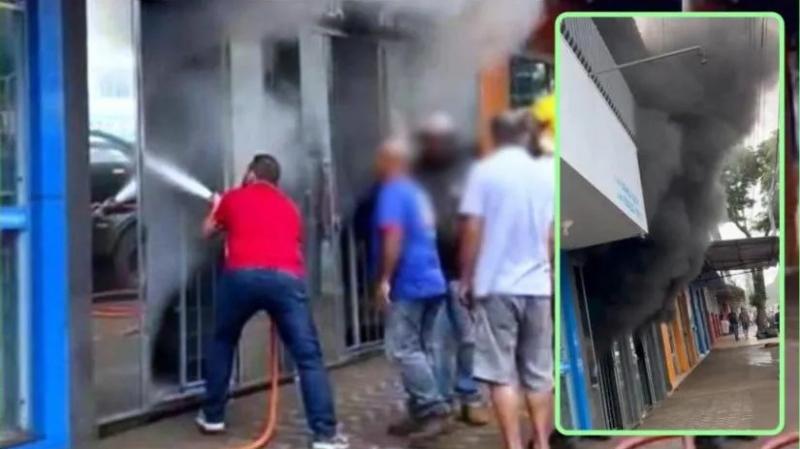 Incêndio destrói barbearia no centro de Terra Roxa