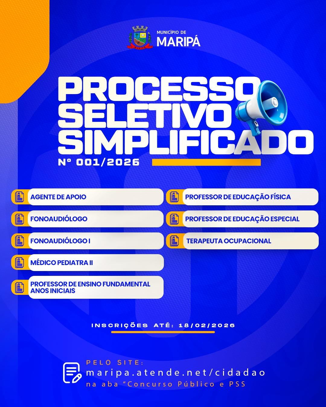 Prefeitura de Maripá abre Processo Seletivo Simplificado com inscrições até 18 de fevereiro