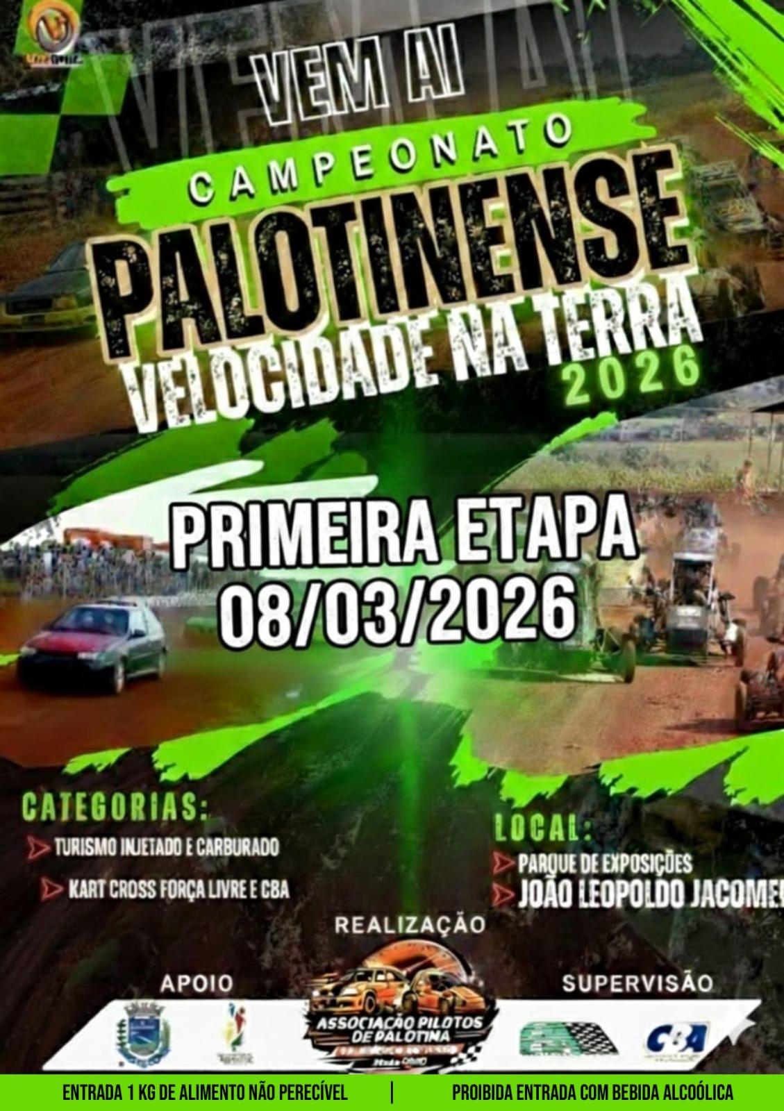 Campeonato Palotinense de Velocidade na Terra 2026 terá primeira etapa neste domingo