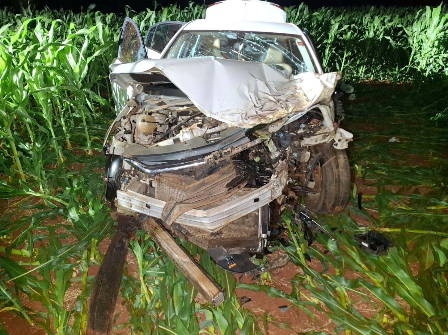 Colisão entre carros deixa cinco pessoas feridas na PR-182 em Palotina