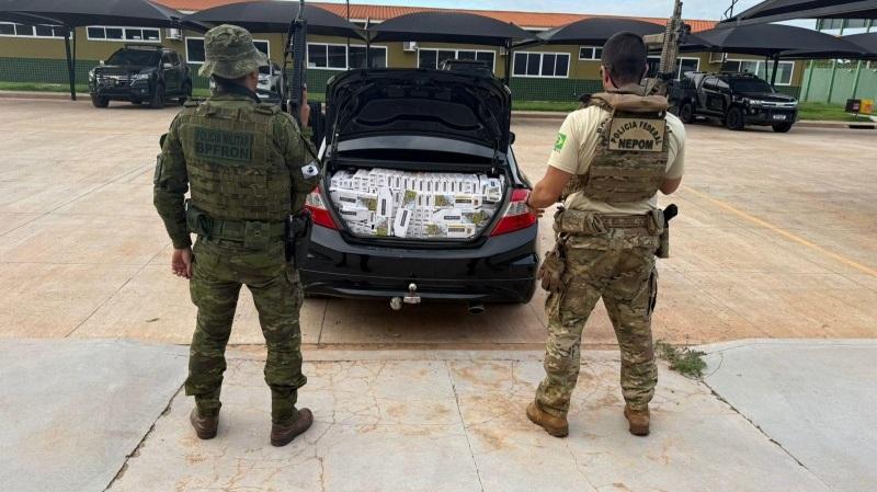 Homem é preso com Honda Civic carregado de cigarros na BR-272 em Terra Roxa