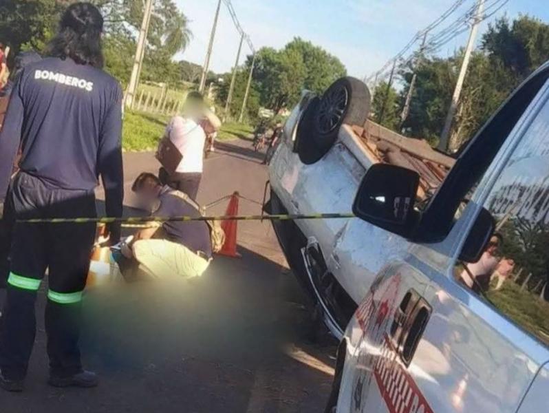 Homem morre e mulher fica ferida em acidente em Salto del Guairá