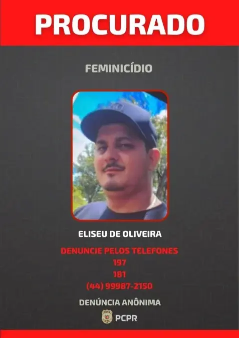 PCPR divulga foto de homem foragido por feminicídio ocorrido em Iporã