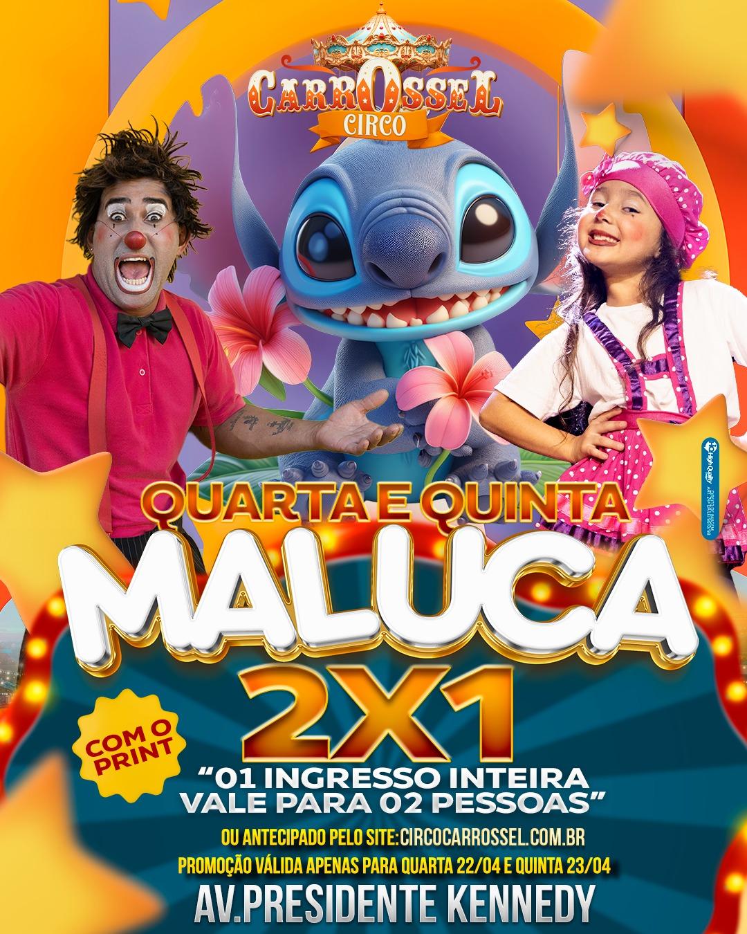 Circo Carrossel promove “Maluca 2x1” durante temporada em Palotina