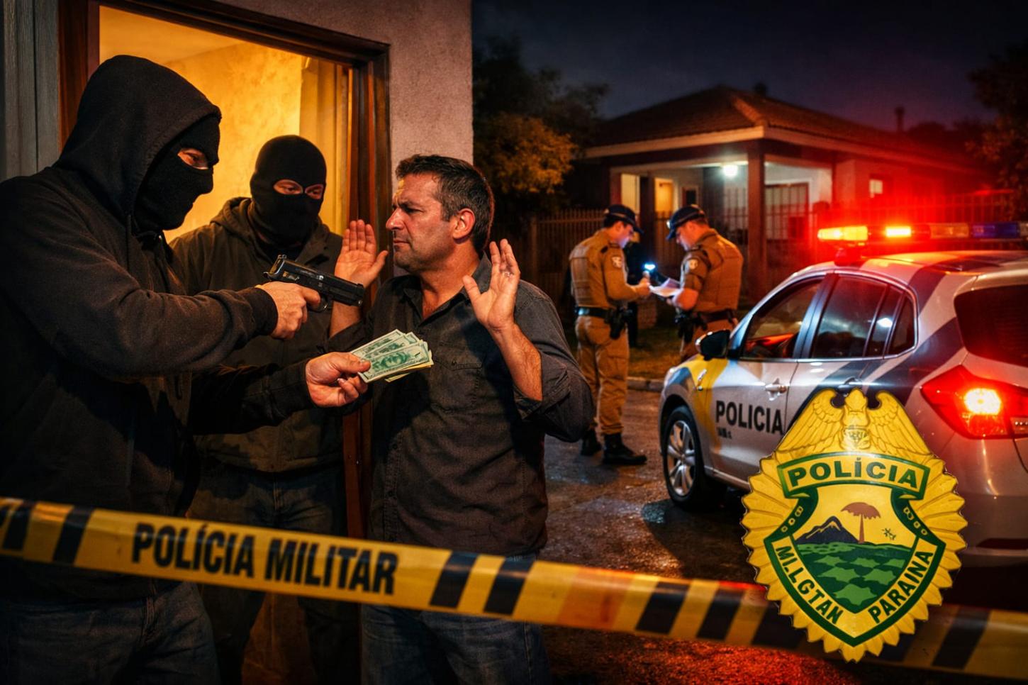 Dupla armada invade residência e rouba dinheiro em Terra Roxa