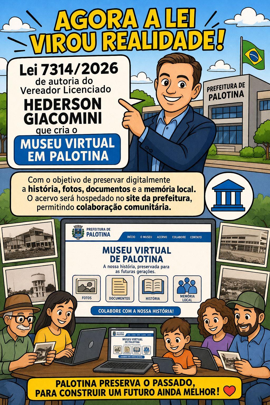 Lei institui Museu Virtual de Palotina para preservar história e memória do município