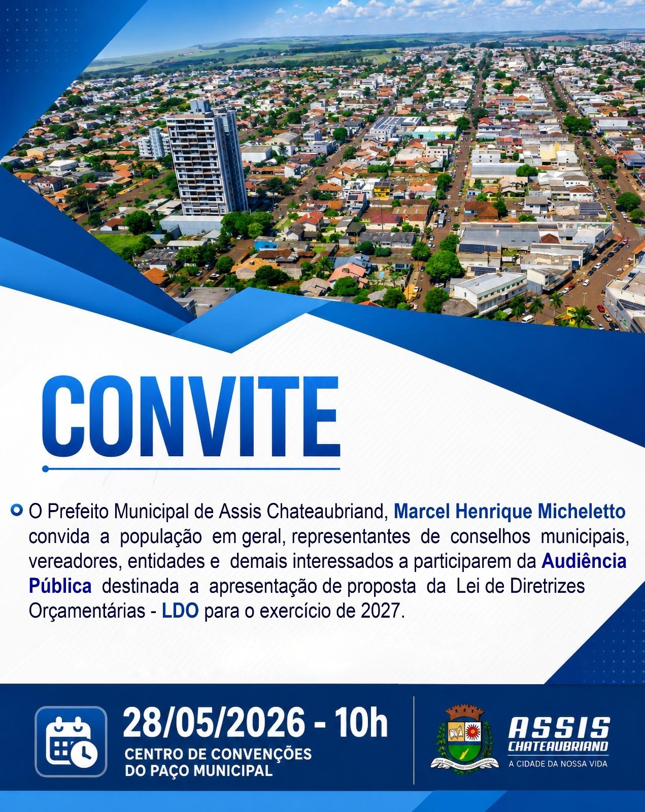 Assis Chateaubriand realiza Audiência Pública para apresentação da LDO 2027