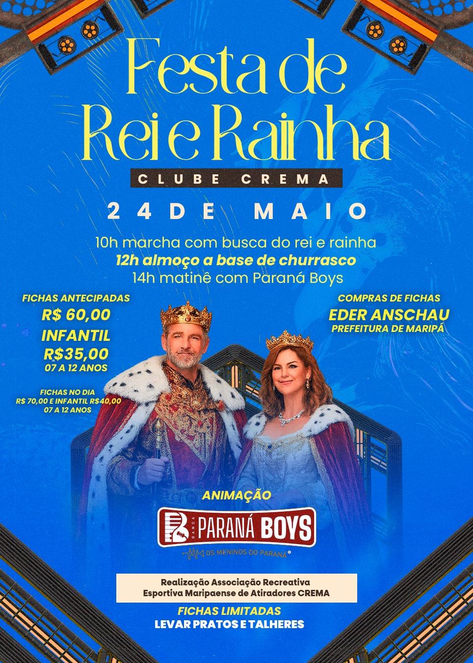 Clube Crema realiza tradicional Festa de Rei e Rainha neste domingo em Maripá