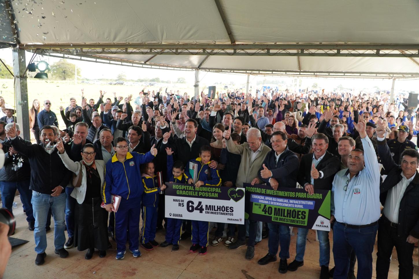 Ratinho Junior destina R$ 40 milhões para estradas rurais, infraestrutura e escolas de Guaíra