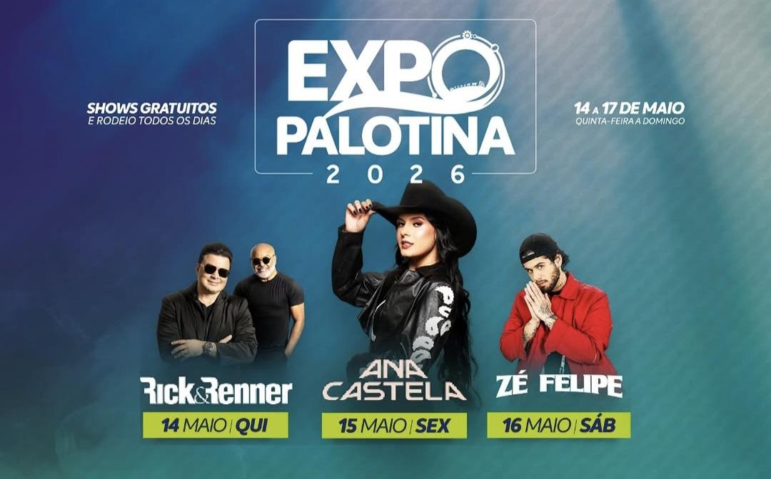 Rick & Renner, Ana Castela e Zé Felipe são atrações musicais da Expo Palotina 2026