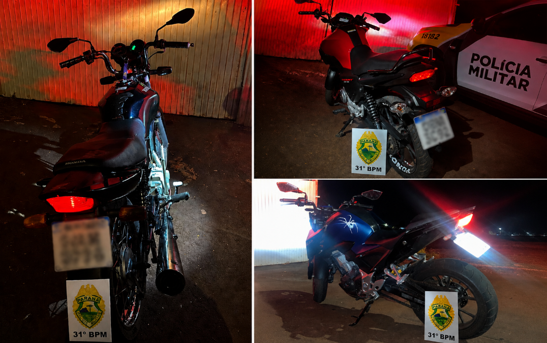 Três motocicletas são apreendidas durante fiscalização de trânsito em Palotina