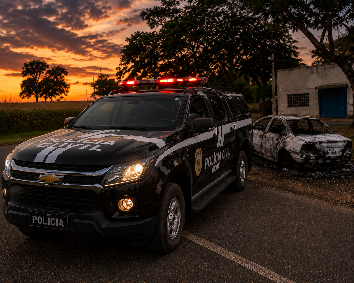 Jovem é morto em ataque a tiros em conveniência de Terra Roxa; carro incendiado pode ter ligação com o crime