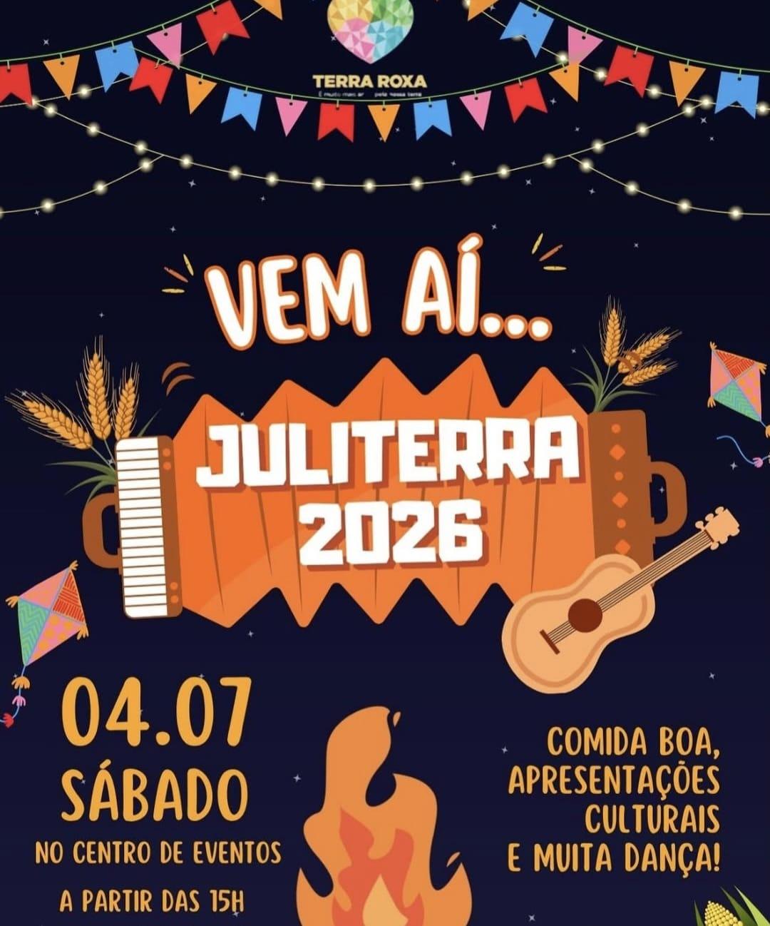 Juliterra 2026 promete reunir famílias e celebrar as tradições em Terra Roxa
