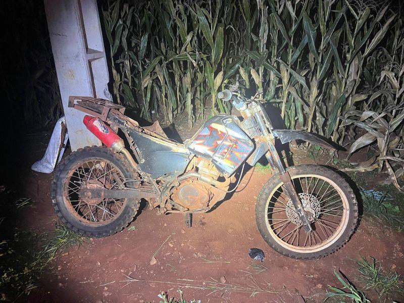 Moto com placa de Palotina se envolve em acidente em Braganey