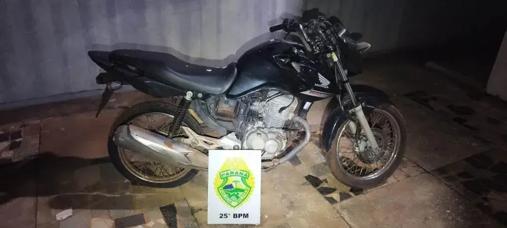 Moto furtada em Palotina é encontrada abandonada em área rural de Francisco Alves