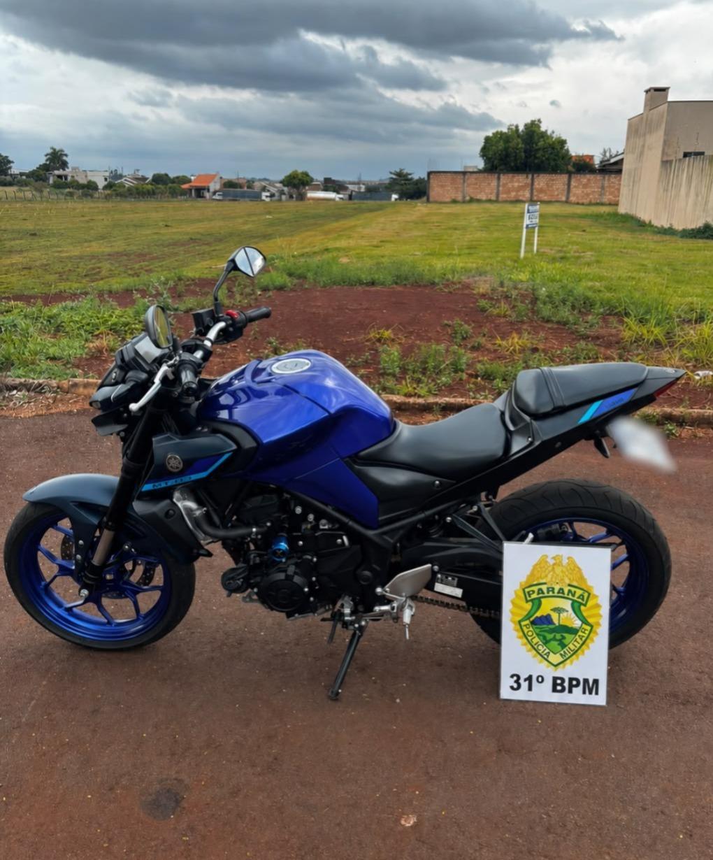 Motocicleta é apreendida em Palotina após condutor ser flagrado sem habilitação e com diversas irregularidades