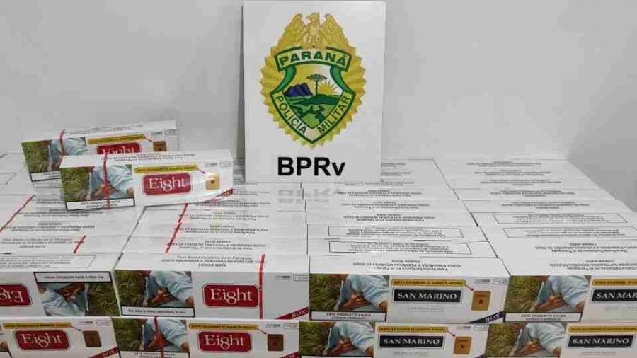 Polícia apreende 150 pacotes de cigarros contrabandeados na PR-364 em Terra Roxa