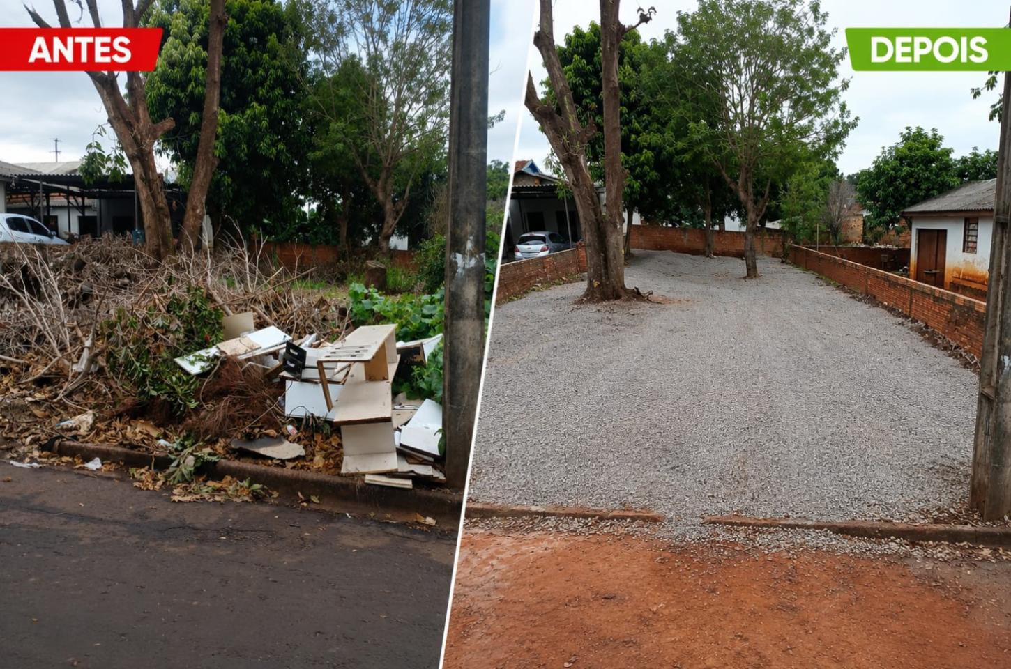 Prefeitura limpa área no Jardim Primavera e reforça combate ao descarte irregular de lixo