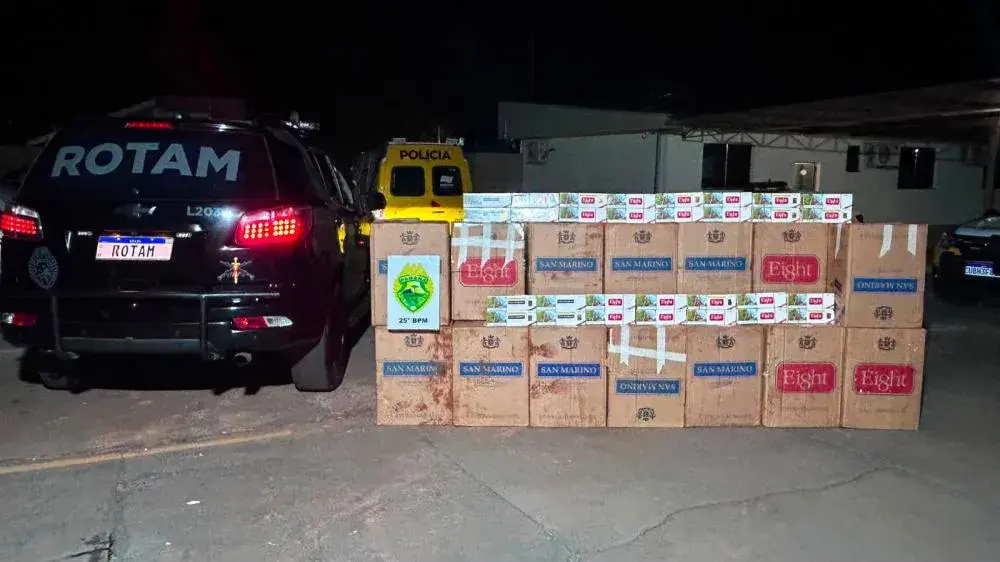 Comerciante é preso em Perobal com revólver e 12 mil maços de cigarros contrabandeados