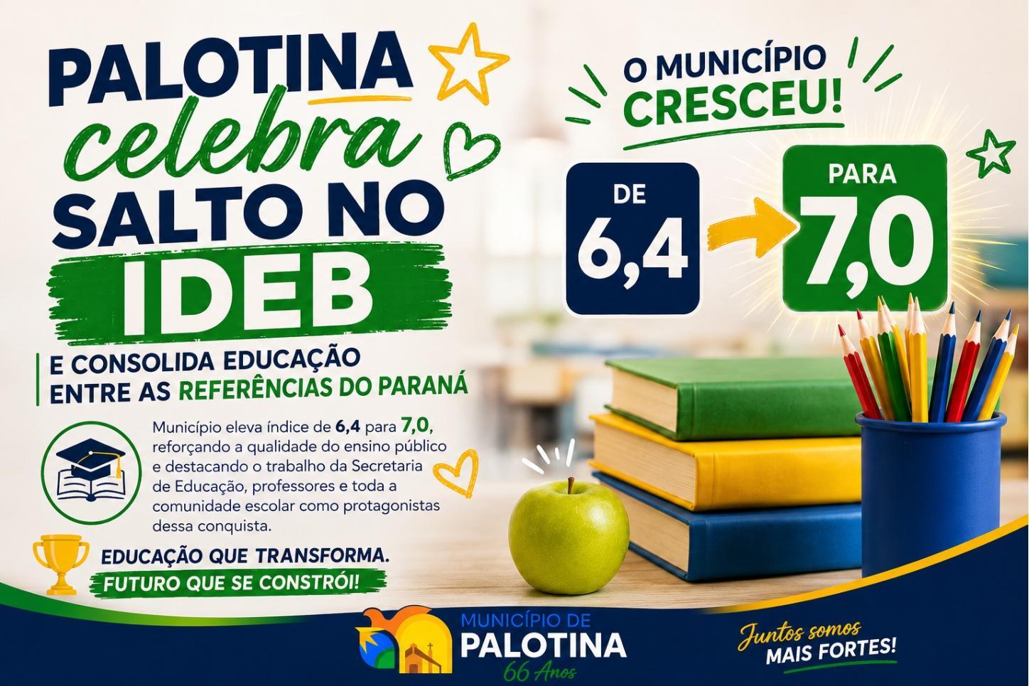 Palotina celebra salto no IDEB e consolida educação entre as referências do Paraná