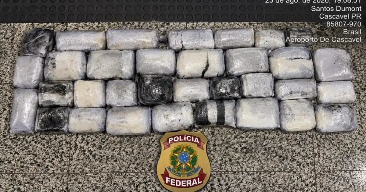 Passageira é presa com cerca de 5 kg de haxixe no Aeroporto de Cascavel