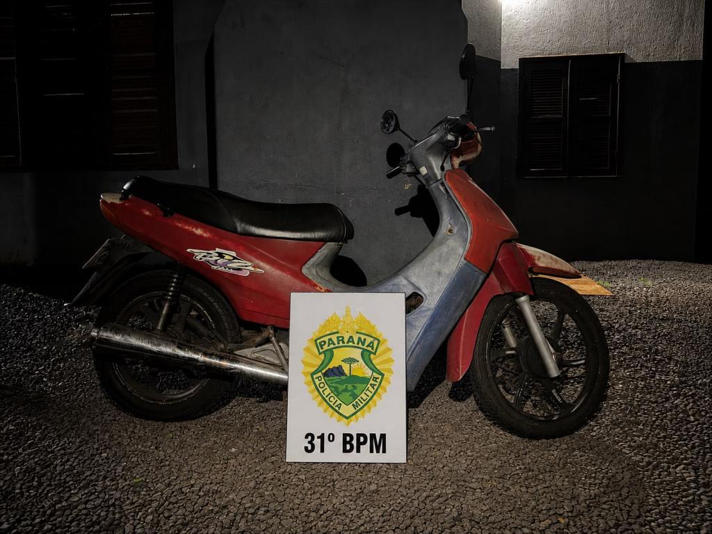 Polícia recupera motoneta com alerta de furto durante patrulhamento em Palotina
