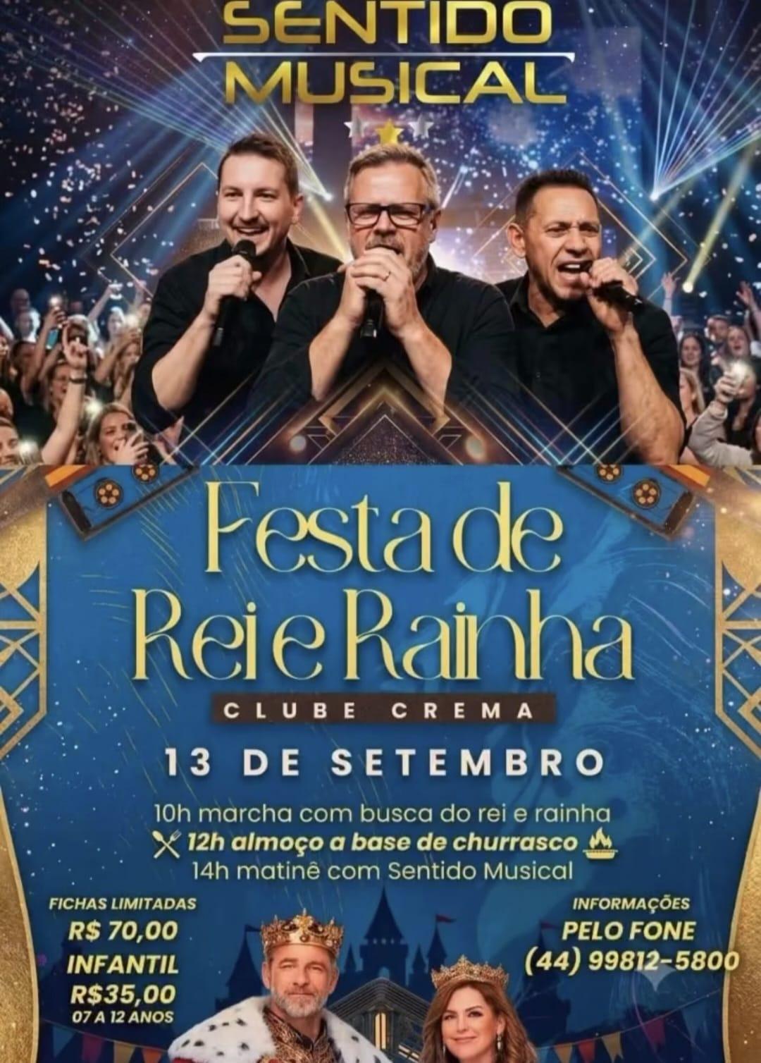 Clube Crema promove Festa de Rei e Rainha com programação especial em setembro