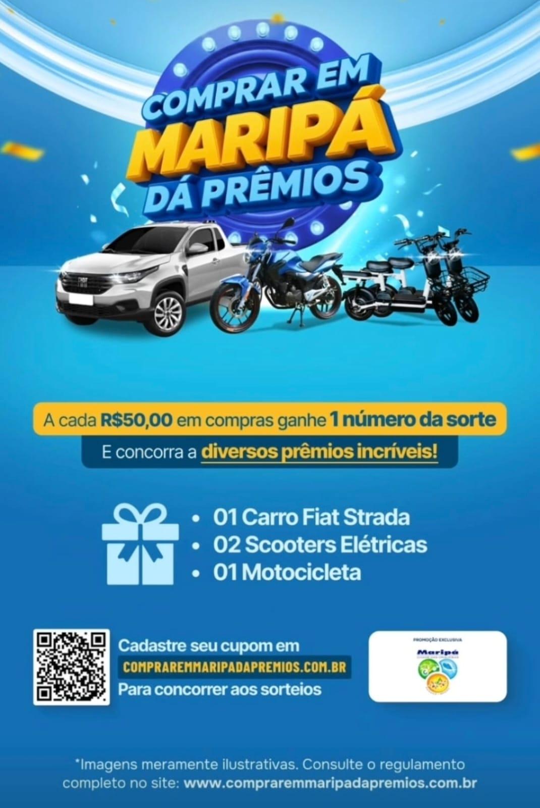 Comprar em Maripá pode render carro, motos e scooters elétricas