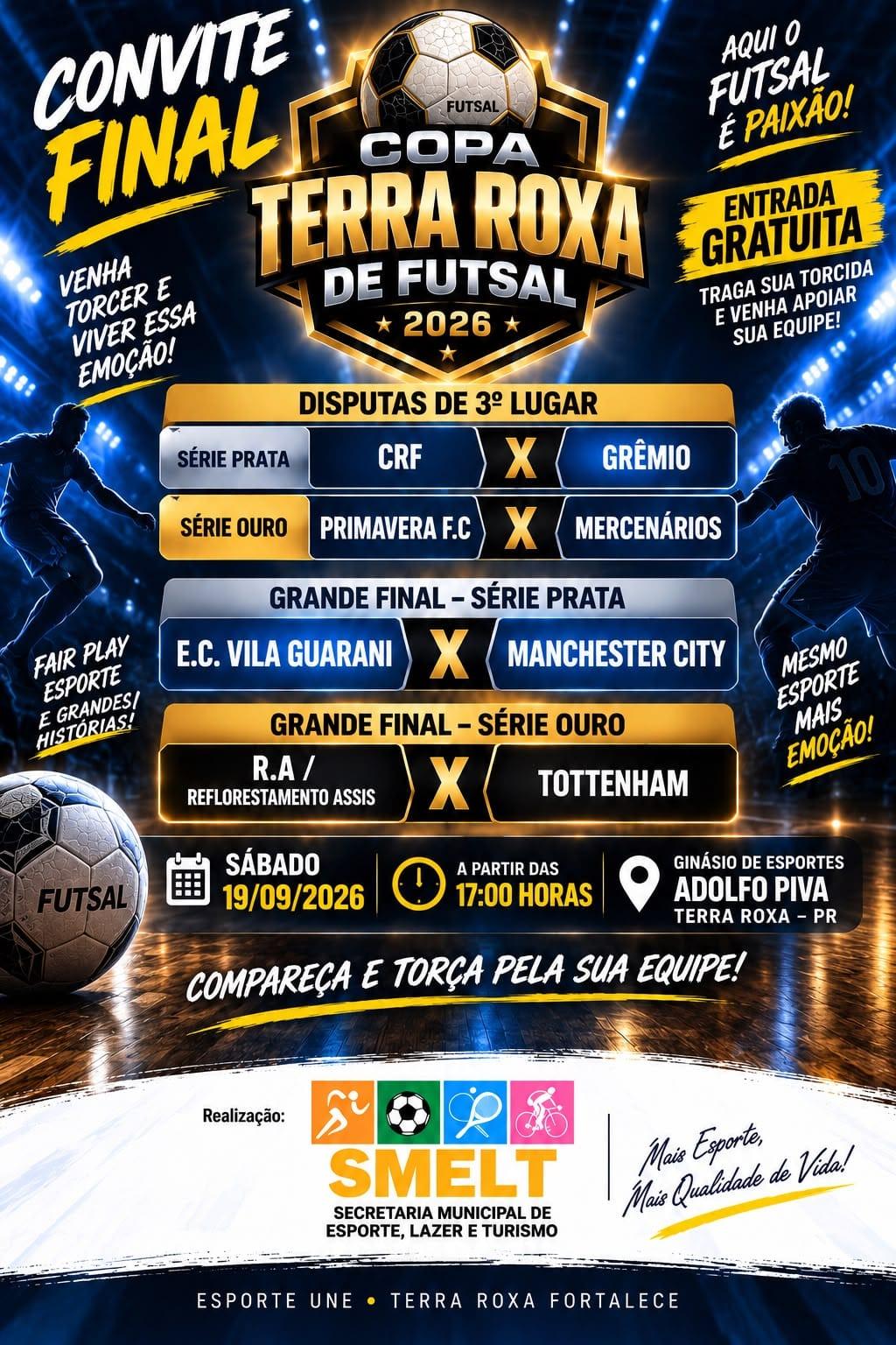 Copa Terra Roxa de Futsal define finais neste sábado