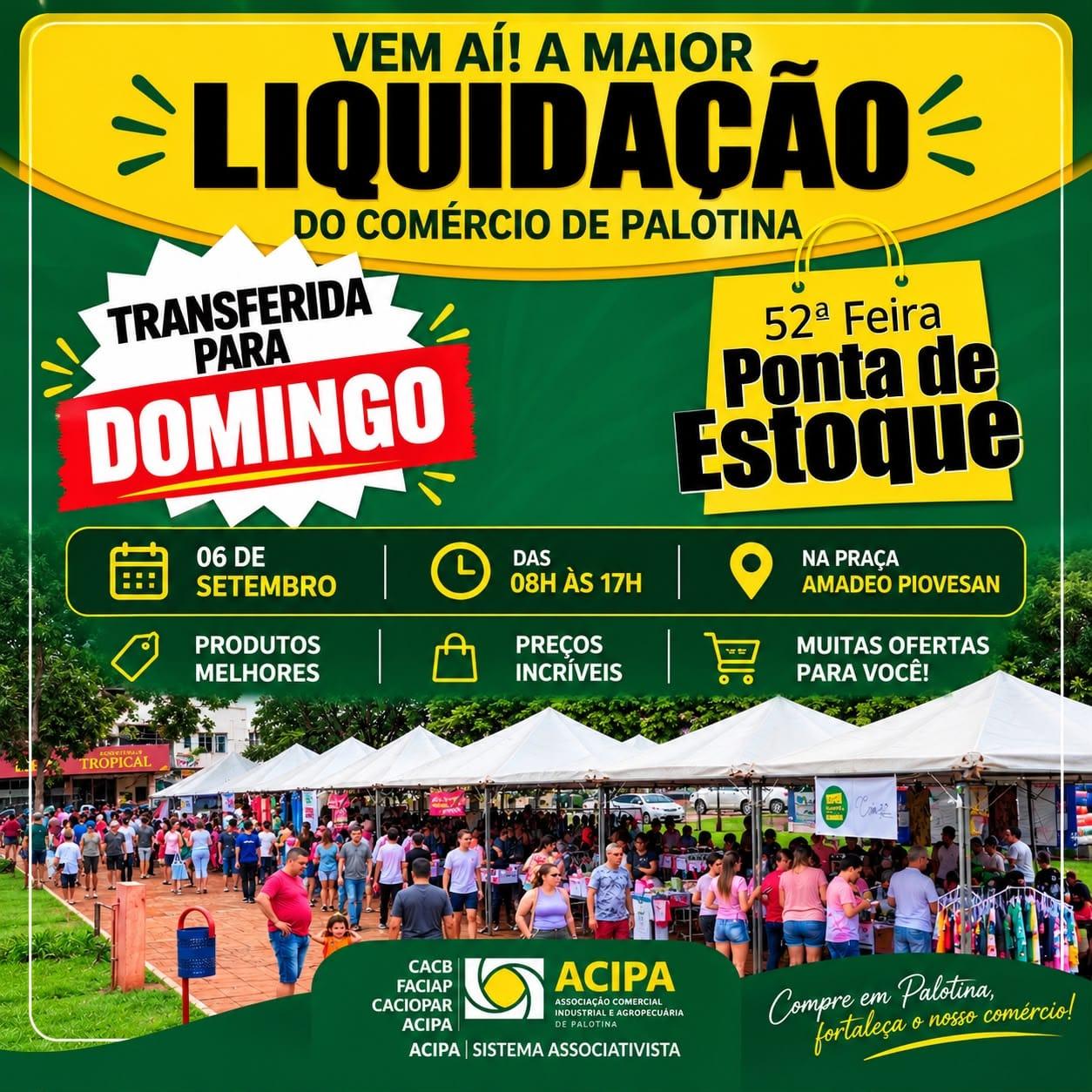 Feira Ponta de Estoque é transferida para domingo em Palotina