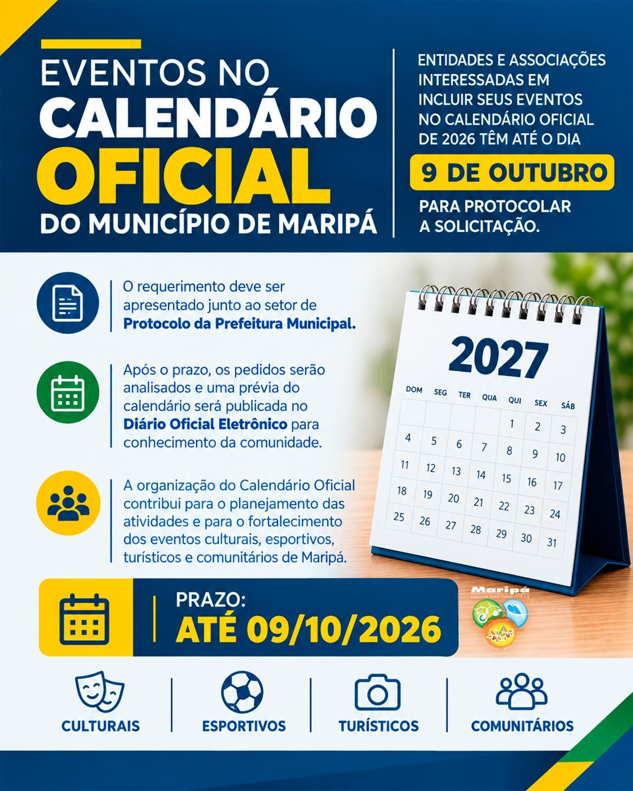 Maripá recebe solicitações para inclusão de eventos no Calendário Oficial de 2027